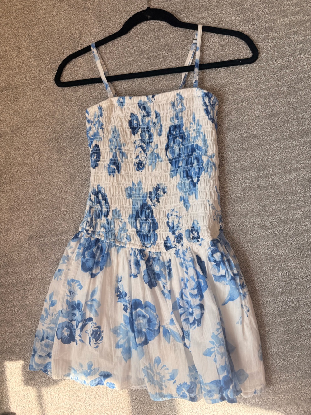 Hollister Mini Dress blue and white floral